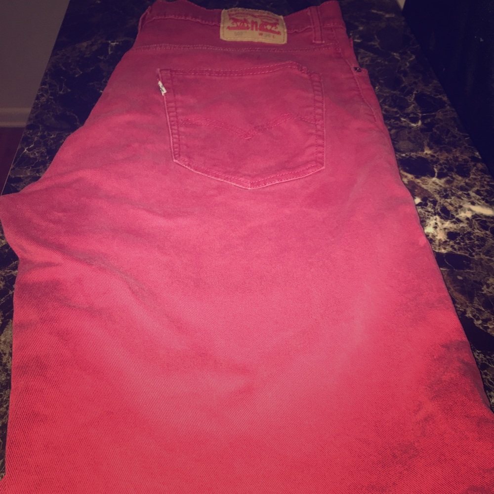 Men red Levi shorts